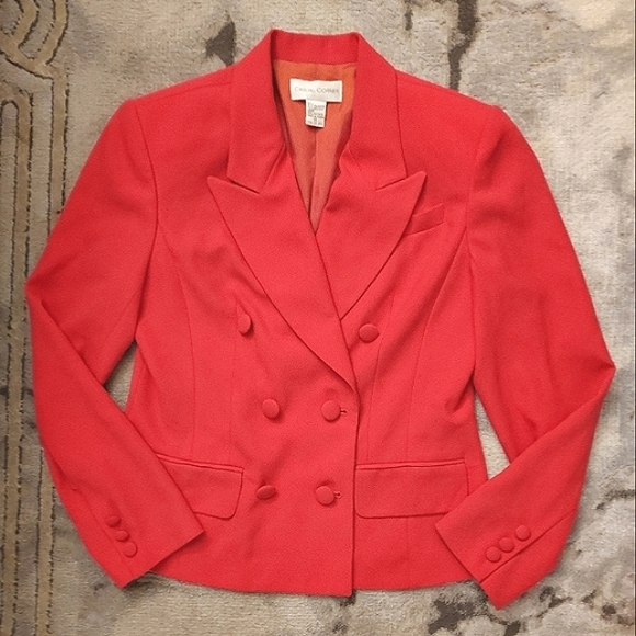 Vintage Jackets & Blazers - Sale🥳Balmain style Fuchsia Double Breasted Shoulder Padded Blazer